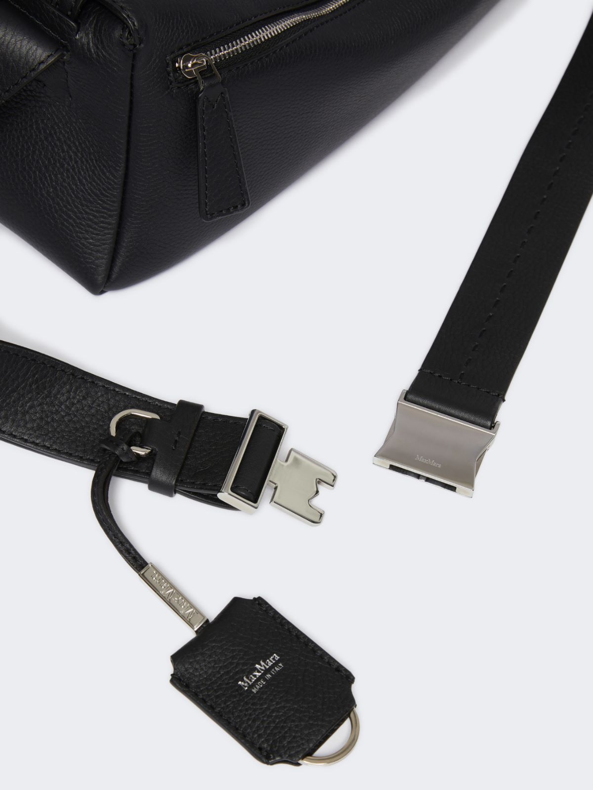 牛皮革廓形包 - 黑色 - Marina Rinaldi - 5