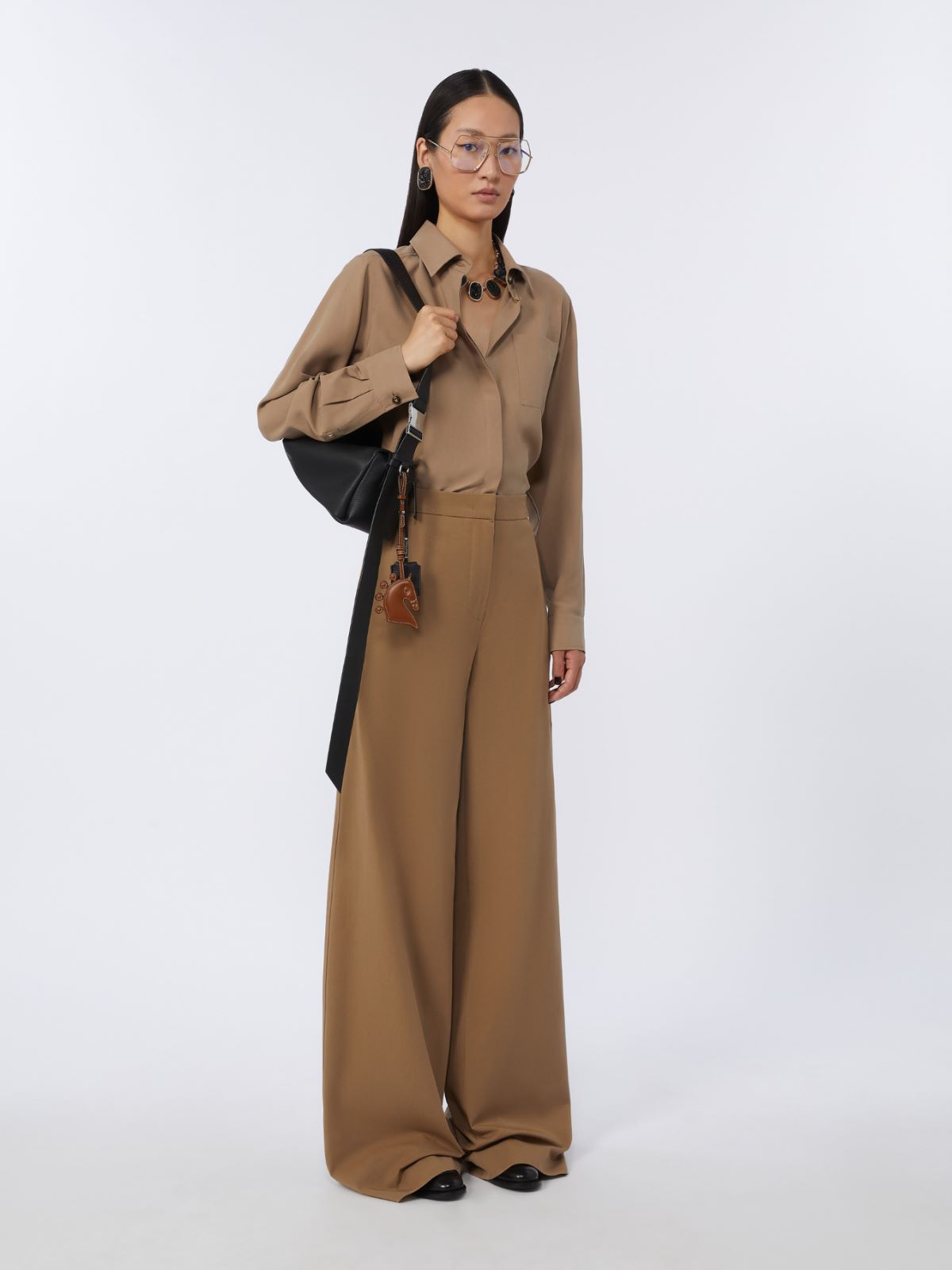 Small leather shoulder bag - 黑色 - Marina Rinaldi