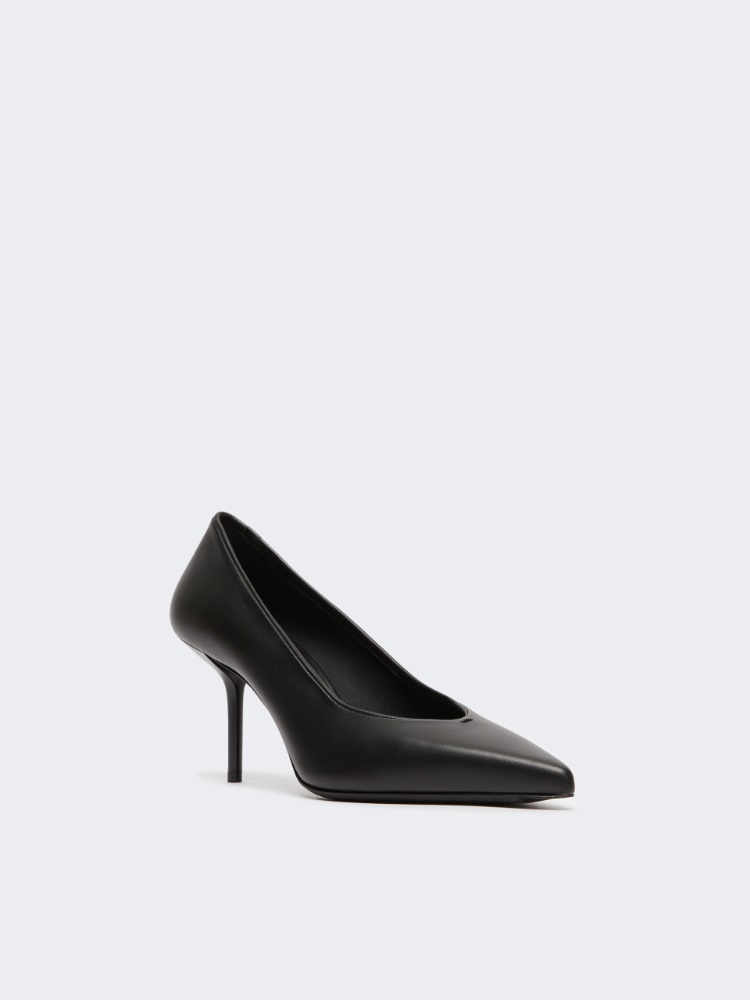 Court shoes in soft nappa leather - 黑色 - Marina Rinaldi - 2