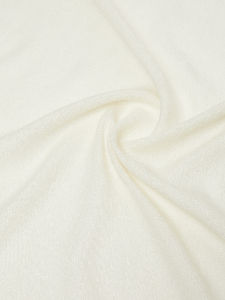 Jacquard wool and silk yarn stole - 白色 - Marina Rinaldi - 3