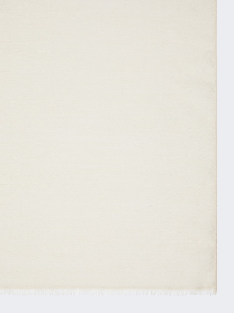 Jacquard wool, cotton and silk stole - 白色 - Marina Rinaldi - 2