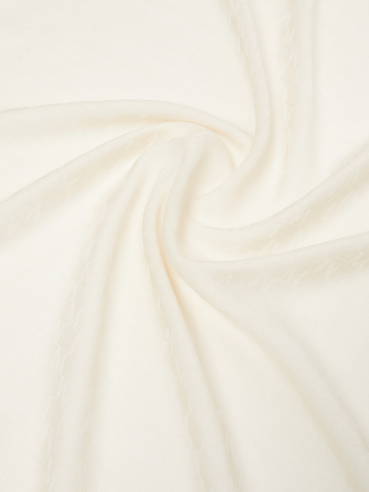 Jacquard wool, cotton and silk stole - 白色 - Marina Rinaldi - 3