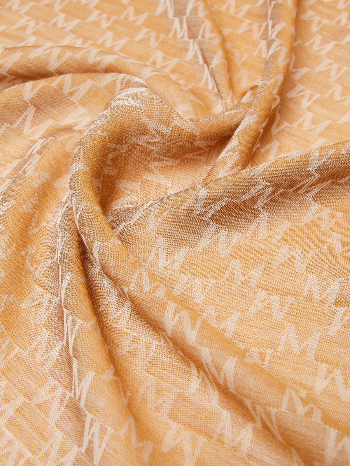 Jacquard wool, cotton and silk stole - 褐色 - Marina Rinaldi - 3