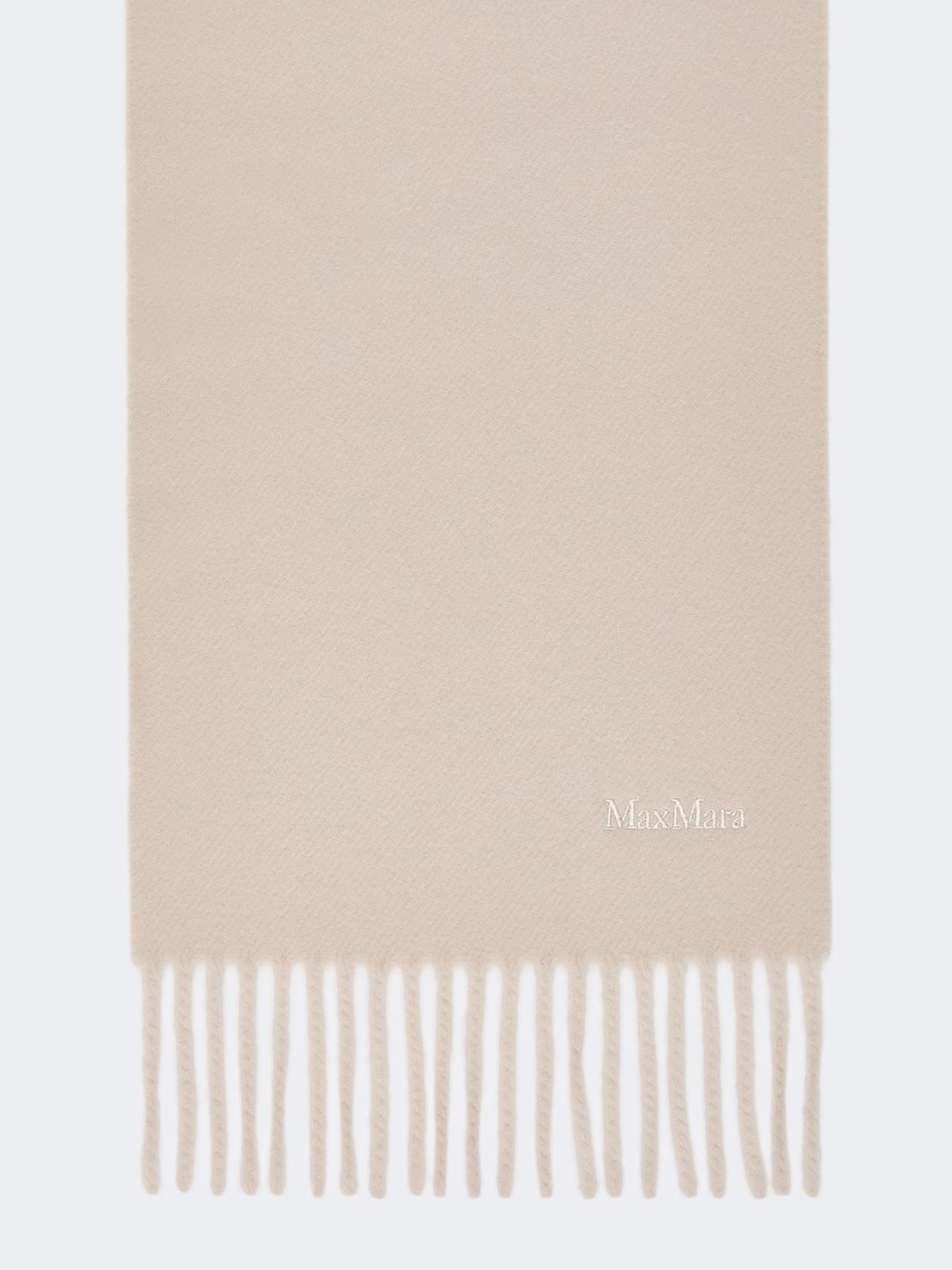 Wool scarf with embroidery - 米色 - Marina Rinaldi