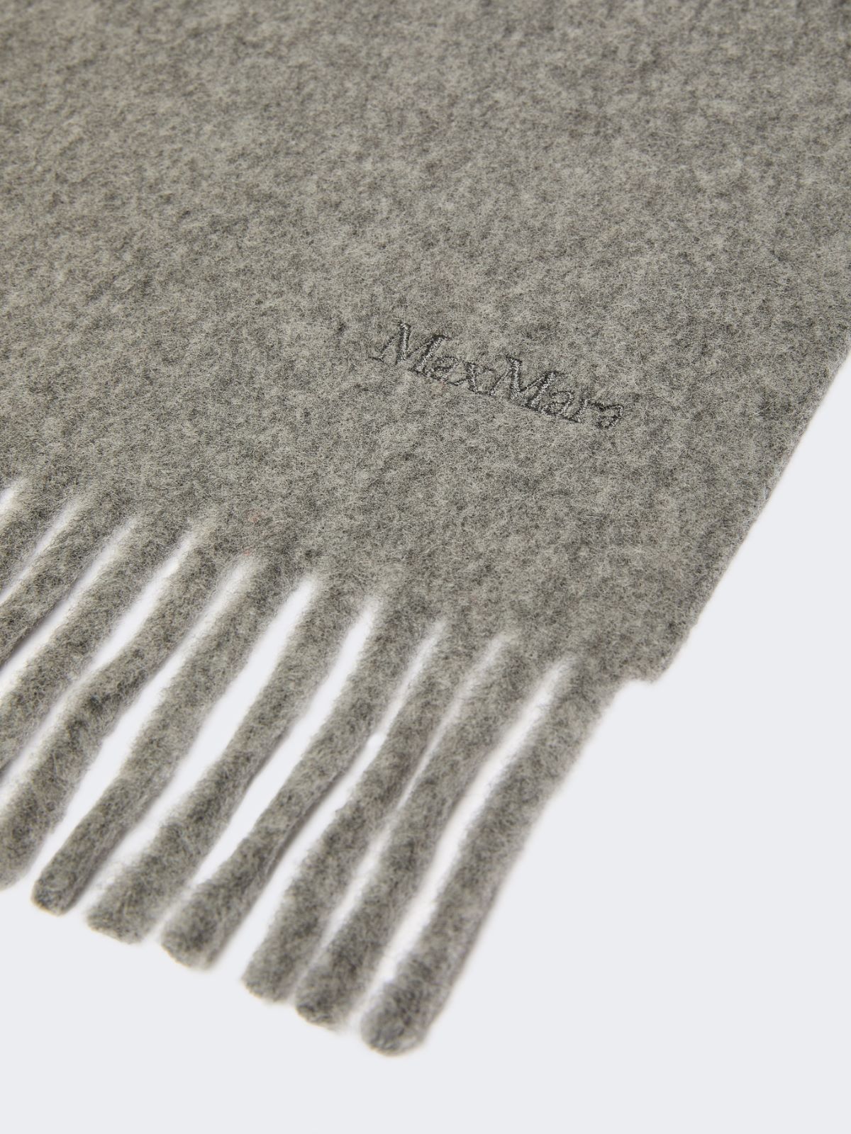 Wool scarf with embroidery - 灰色 - Marina Rinaldi - 2