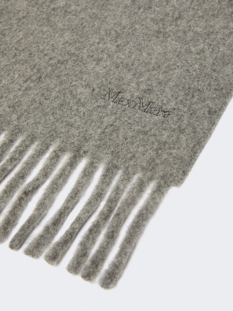 Wool scarf with embroidery - 灰色 - Marina Rinaldi - 2