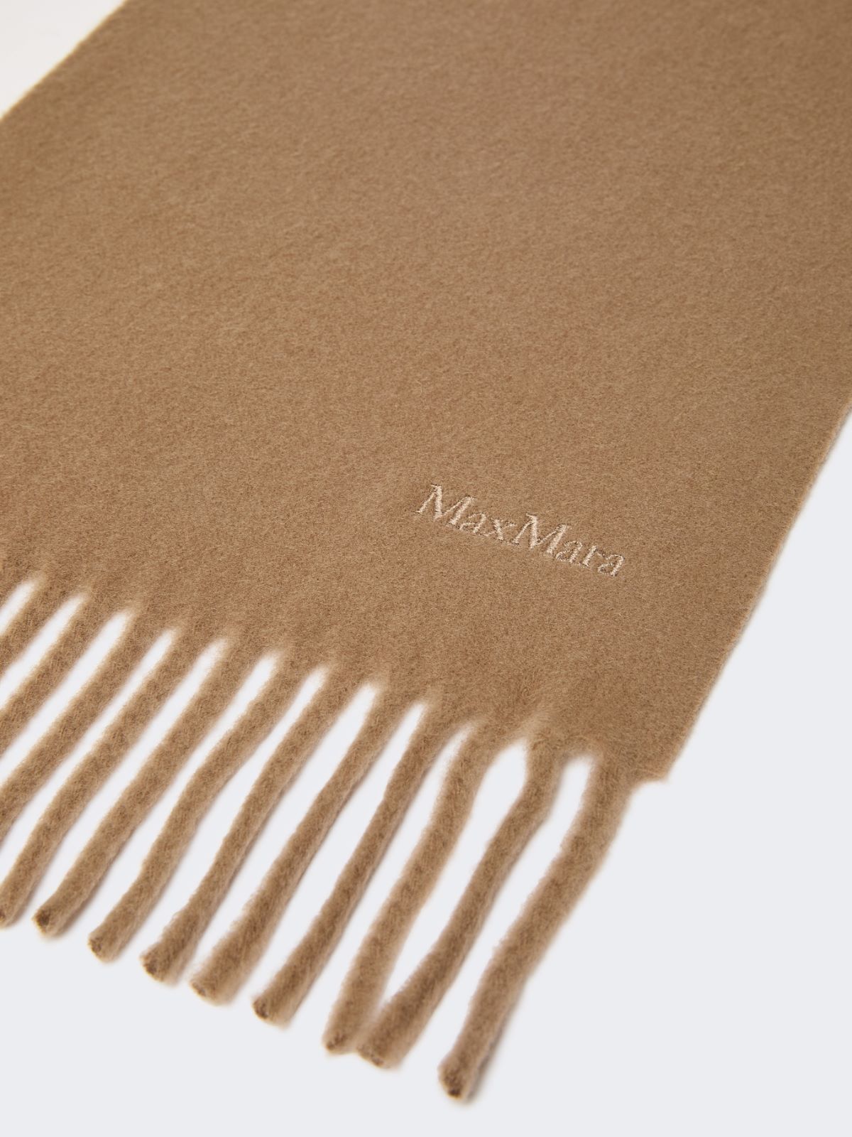 Wool scarf with embroidery - 褐色 - Marina Rinaldi - 2