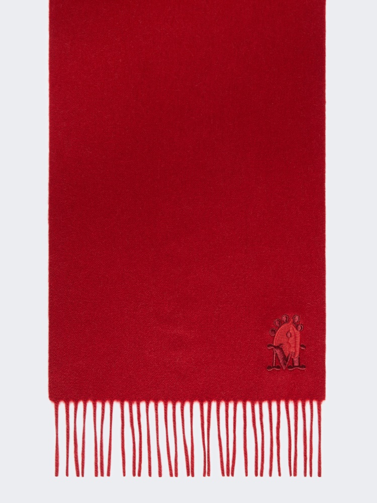 Fringed cashmere stole - 紅色 - Marina Rinaldi