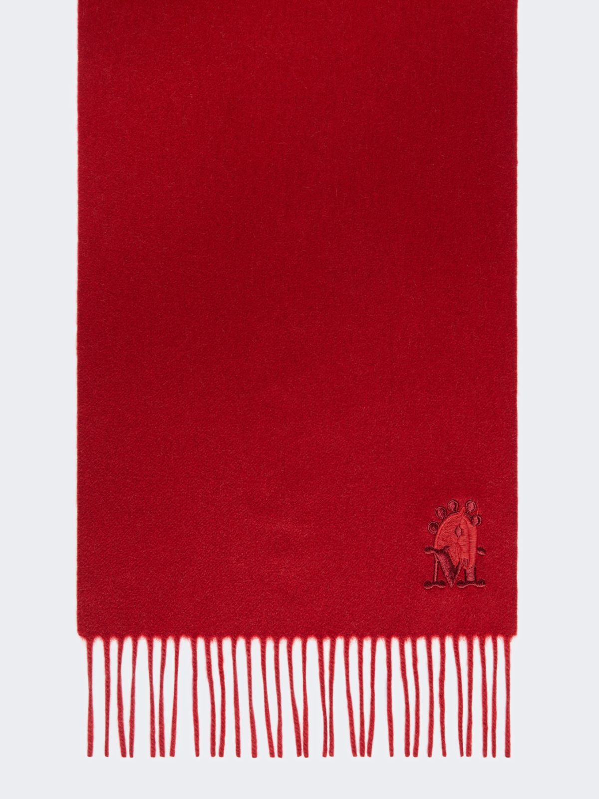 Fringed cashmere stole - 紅色 - Marina Rinaldi
