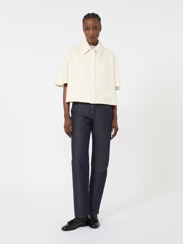 山羊绒箱型廓形斗篷 - 白色 - Marina Rinaldi - 2