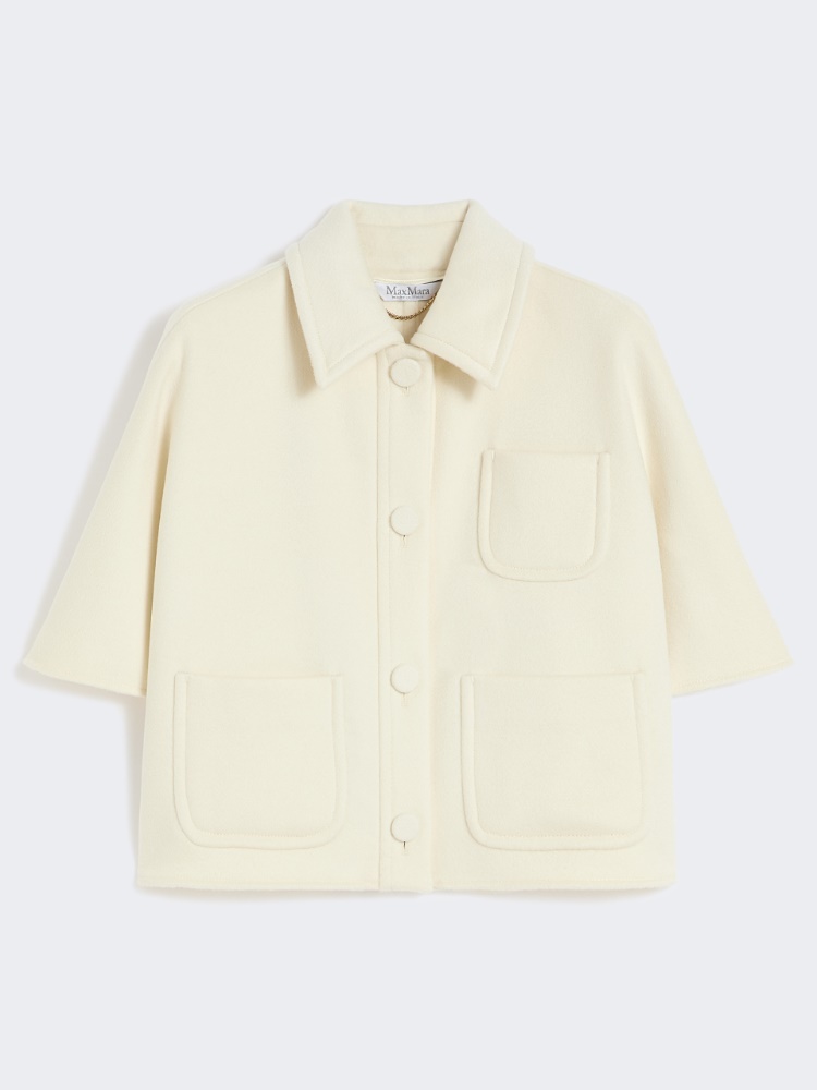 山羊绒箱型廓形斗篷 - 白色 - Marina Rinaldi