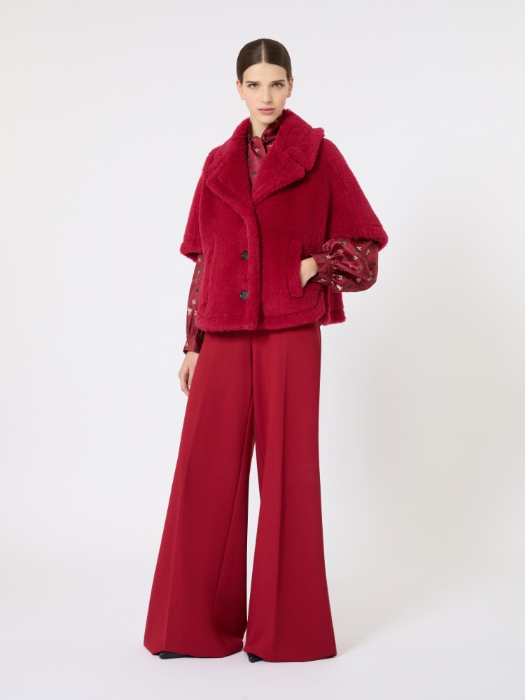 羊驼毛混纺泰迪斗篷 - 紅色 - Marina Rinaldi