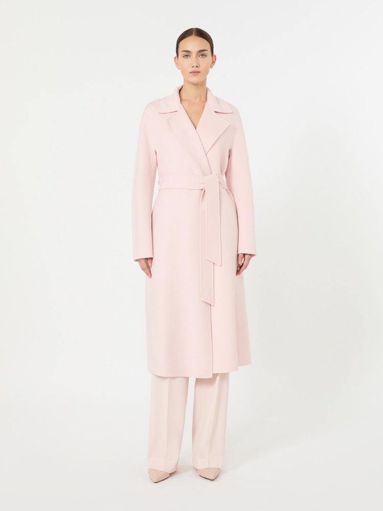 绵羊毛混纺裹身大衣外套 - 粉红色 - Marina Rinaldi - 2