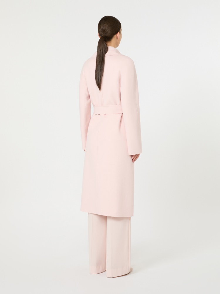 绵羊毛混纺裹身大衣外套 - 粉红色 - Marina Rinaldi - 3