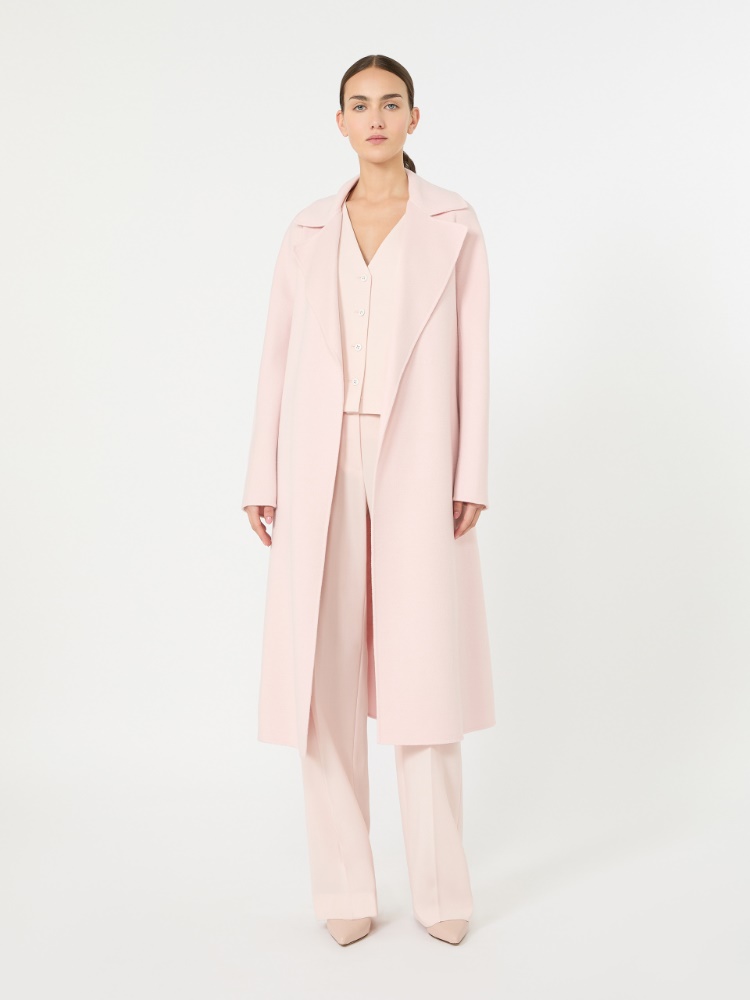 绵羊毛混纺裹身大衣外套 - 粉红色 - Marina Rinaldi - 2