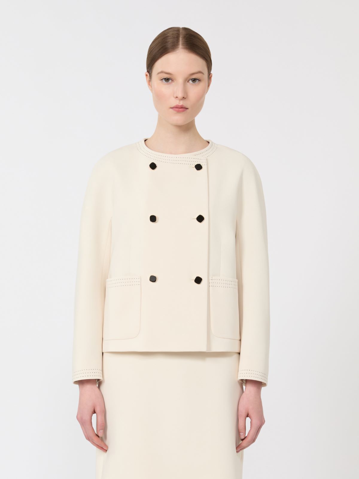 卡迪箱型夹克外套 - 米色 - Marina Rinaldi - 2