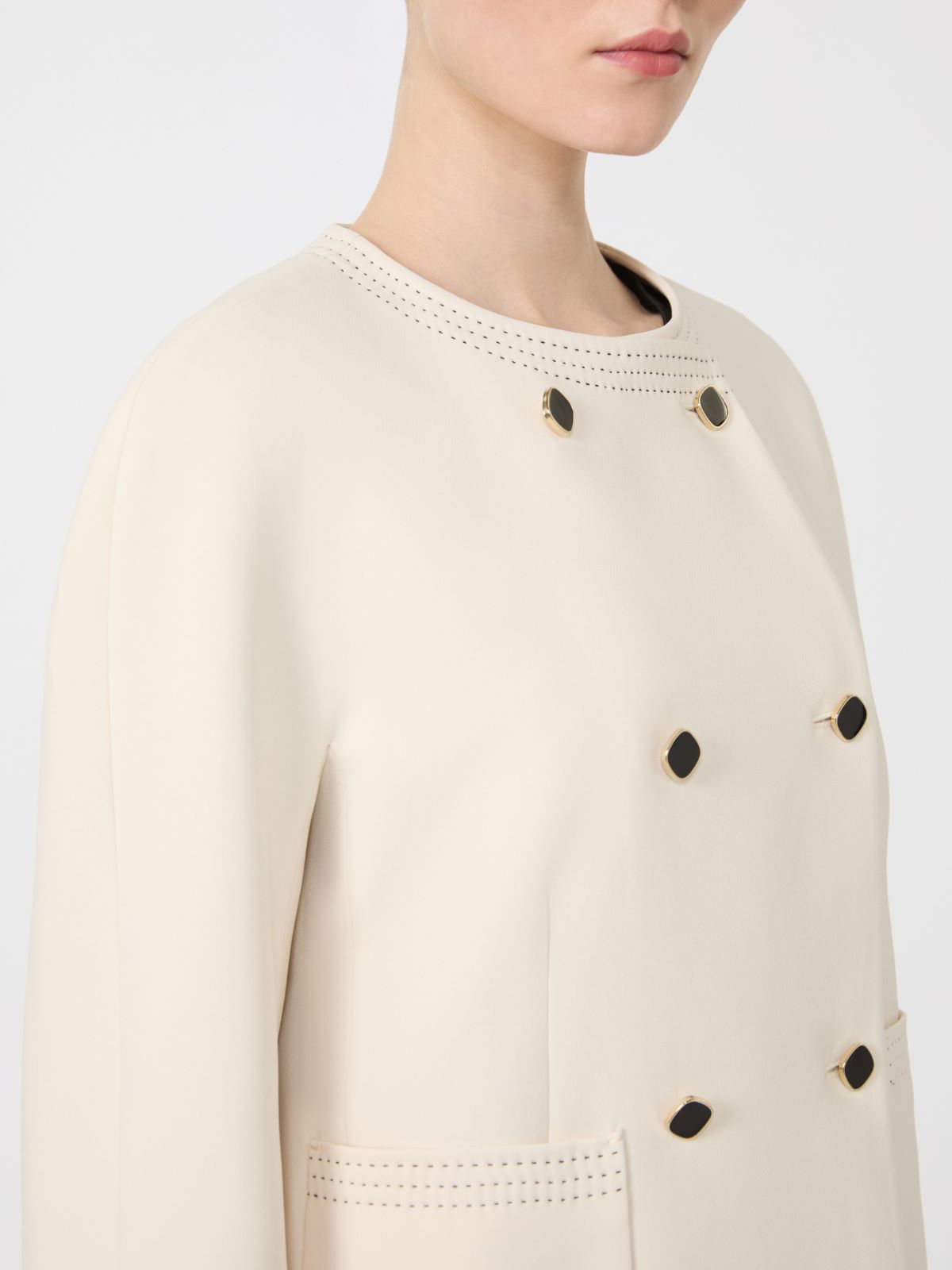 卡迪箱型夹克外套 - 米色 - Marina Rinaldi - 4