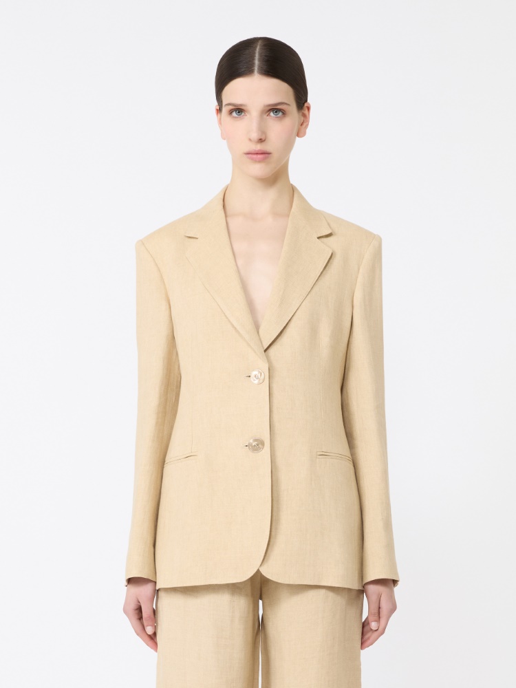 Linen twill blazer - 米色 - Marina Rinaldi - 2