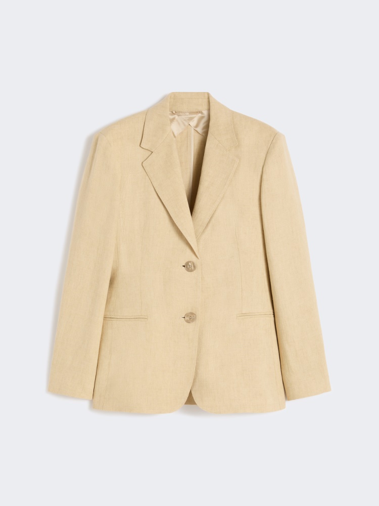 Linen twill blazer - 米色 - Marina Rinaldi - 5