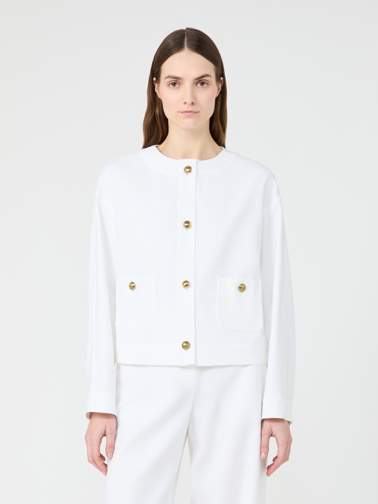 Cotton crêpe jacket - 白色 - Marina Rinaldi - 2