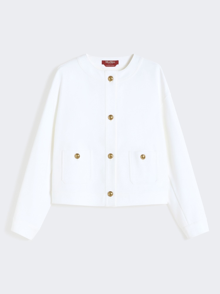 Cotton crêpe jacket - 白色 - Marina Rinaldi