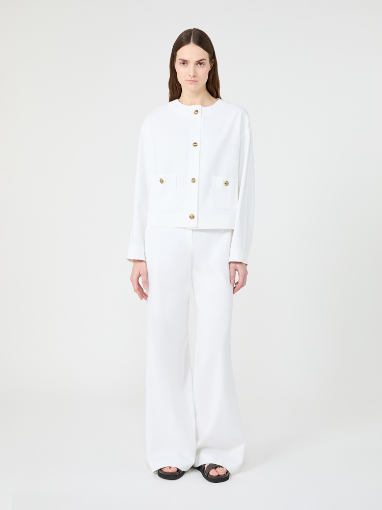 Cotton crêpe jacket - 白色 - Marina Rinaldi