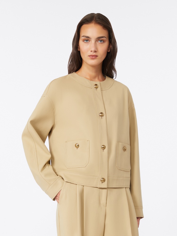 Cotton crêpe jacket - 米色 - Marina Rinaldi - 2