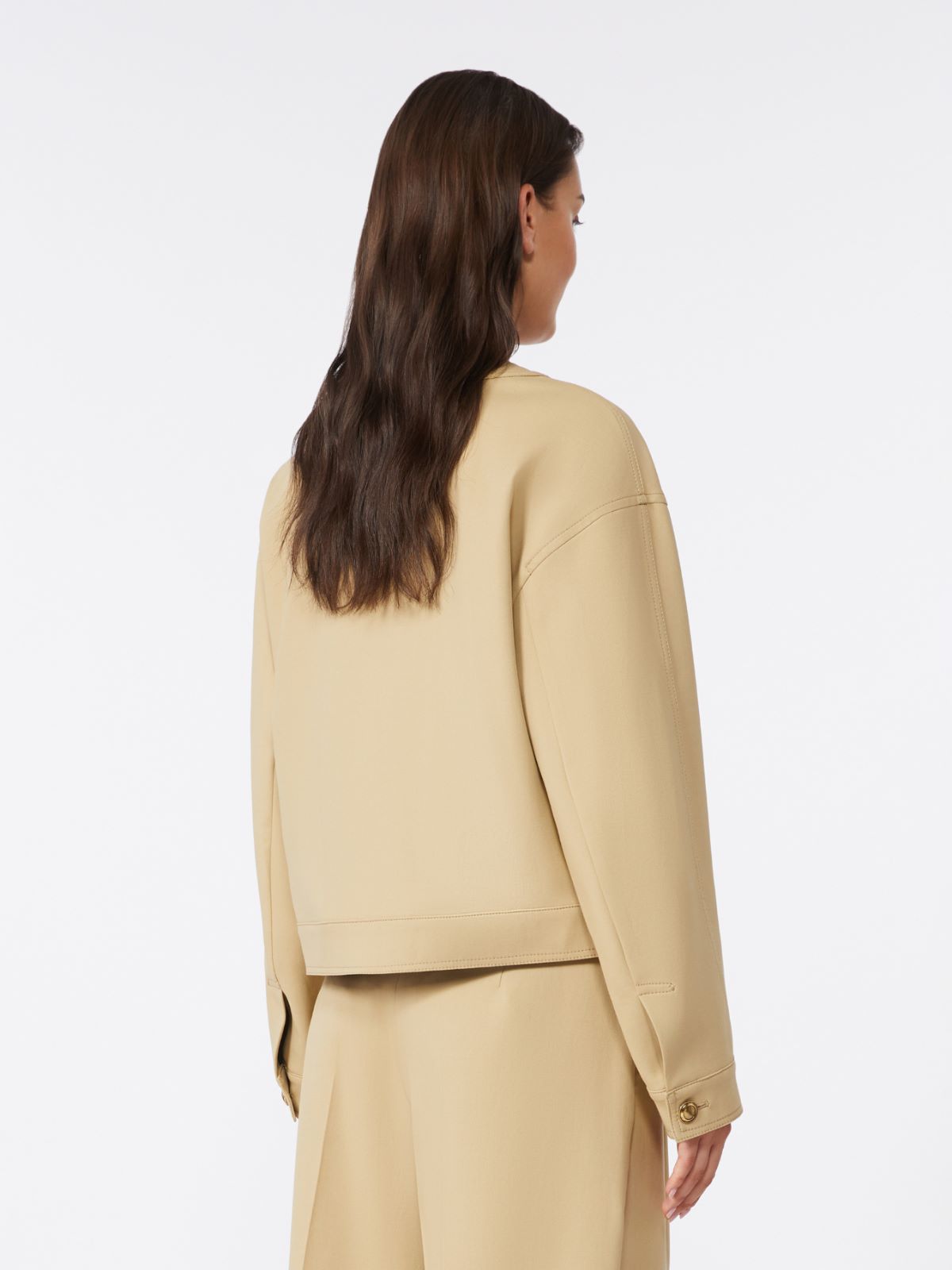 Cotton crêpe jacket - 米色 - Marina Rinaldi - 3