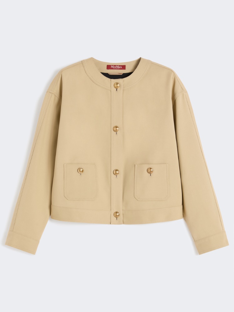 Cotton crêpe jacket - 米色 - Marina Rinaldi