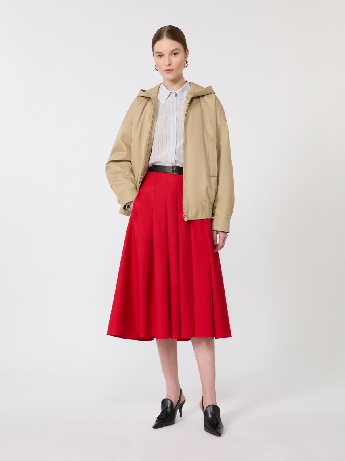Water-repellent cotton sweatshirt - 米色 - Marina Rinaldi