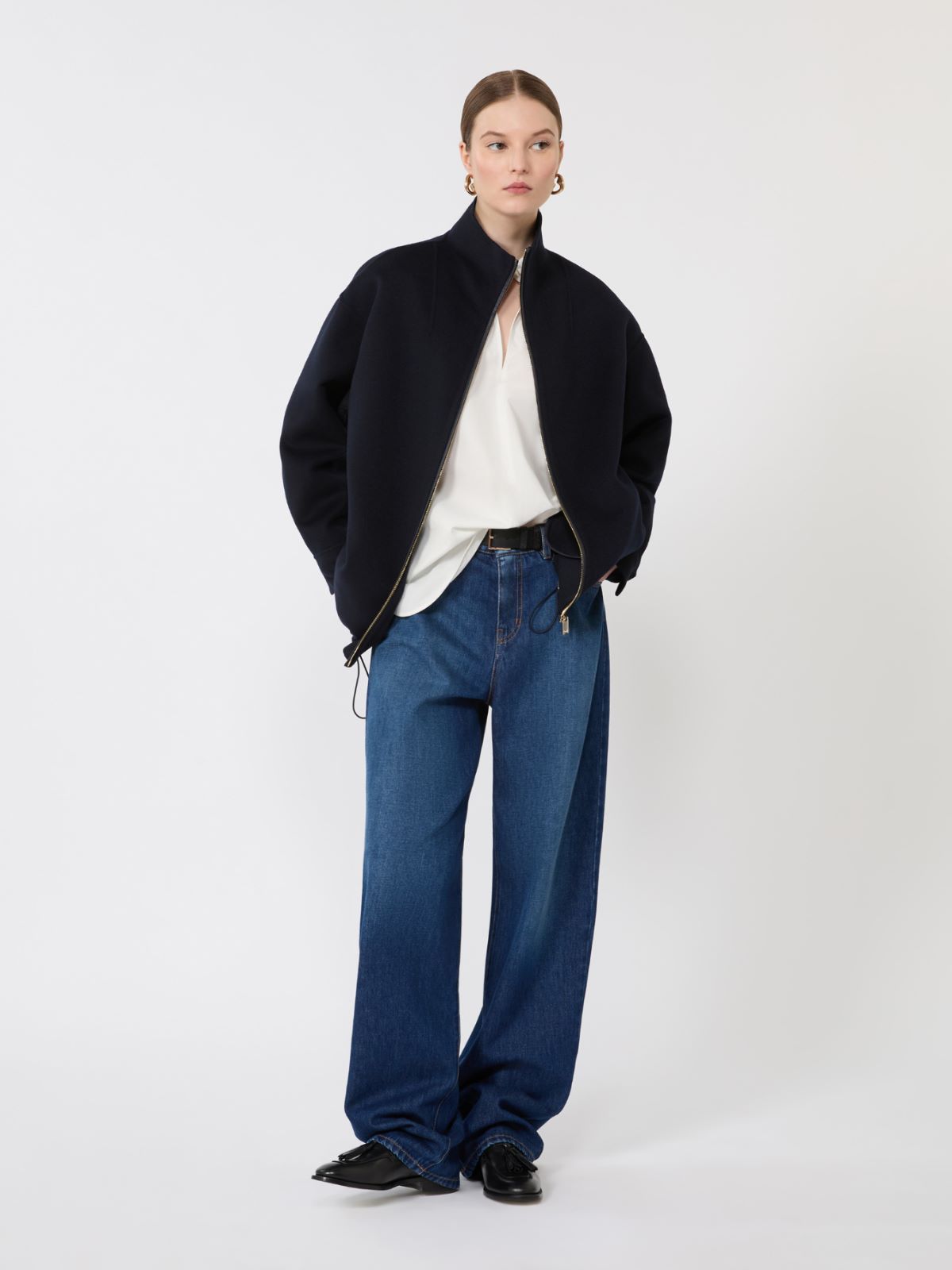 Wool, cashmere and silk coat - 蓝色 - Marina Rinaldi