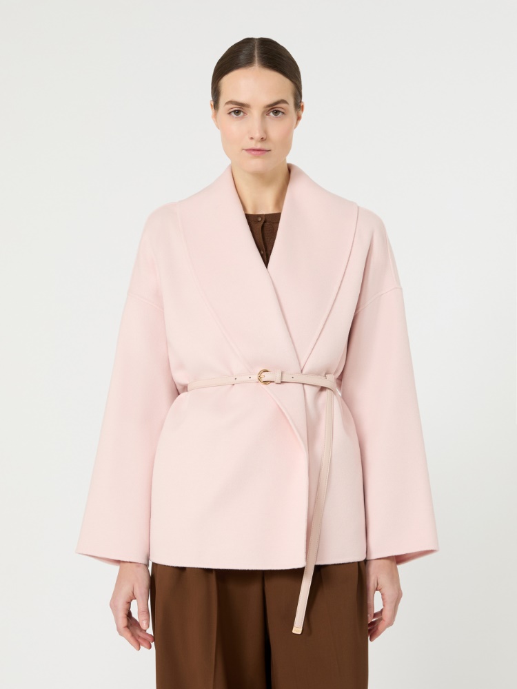 绵羊毛混纺短款大衣外套 - 粉红色 - Marina Rinaldi - 2