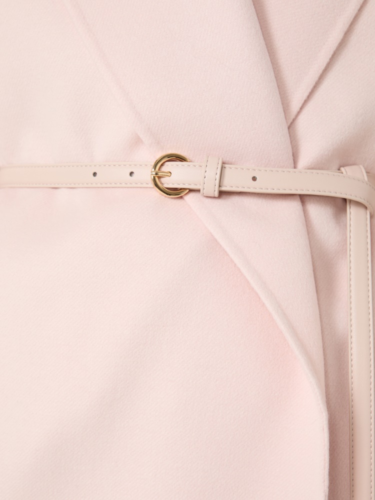 绵羊毛混纺短款大衣外套 - 粉红色 - Marina Rinaldi - 4