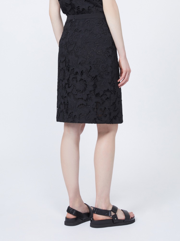 Broderie anglaise skirt - 黑色 - Marina Rinaldi - 3
