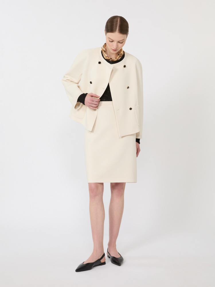 简约短款半身裙 - 米色 - Marina Rinaldi