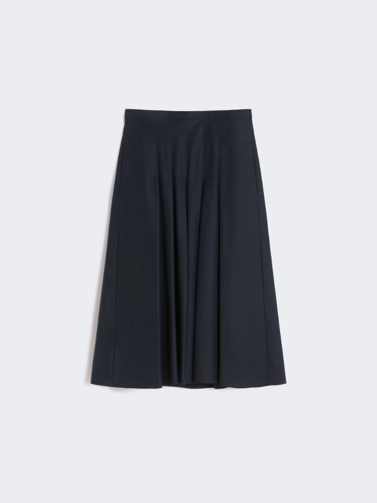 Pleated cotton skirt - 蓝色 - Marina Rinaldi