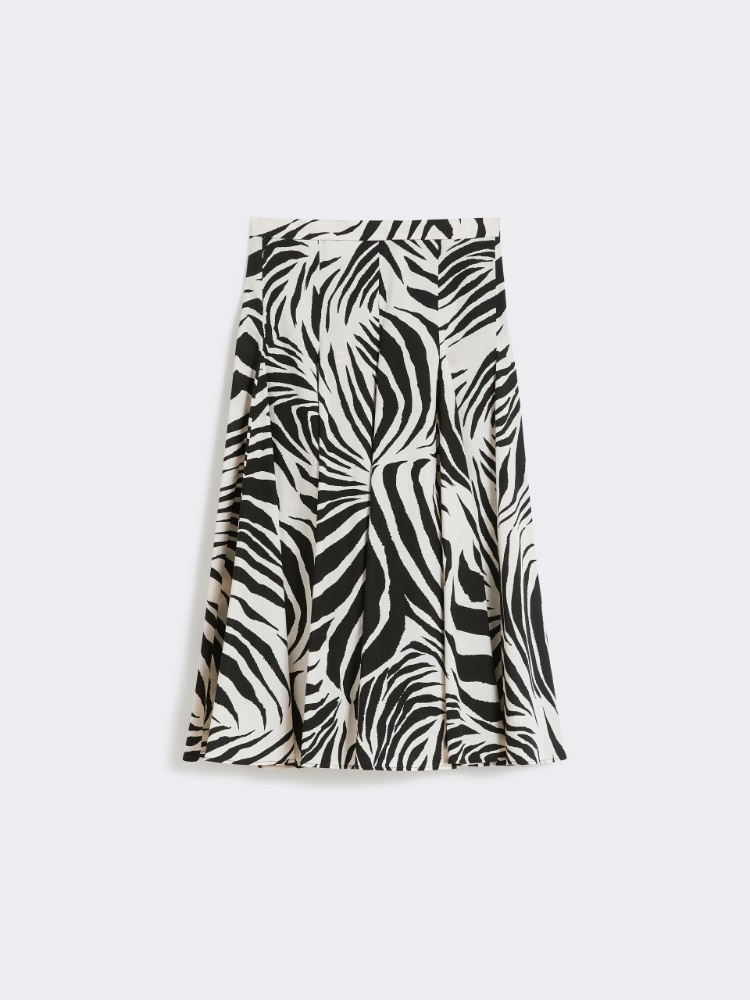 Printed poplin skirt - 黑色 - Marina Rinaldi