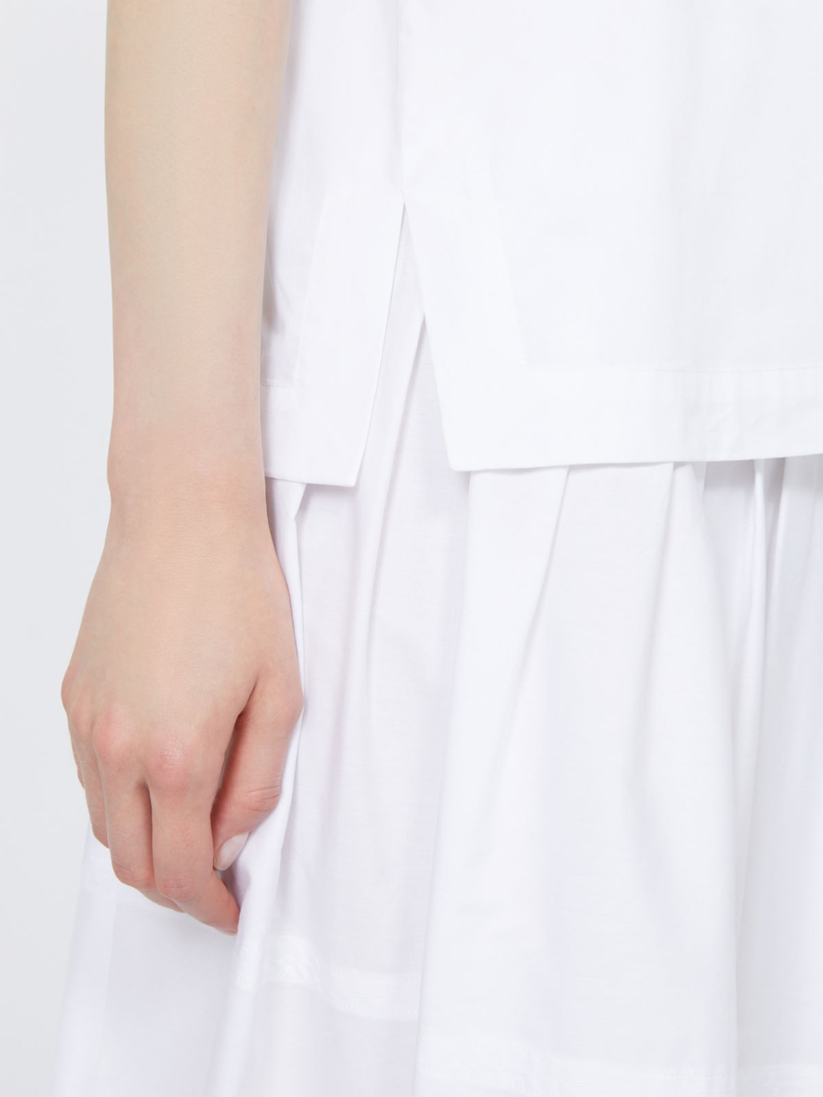 棉质泡泡袖衬衫 - 白色 - Marina Rinaldi - 5