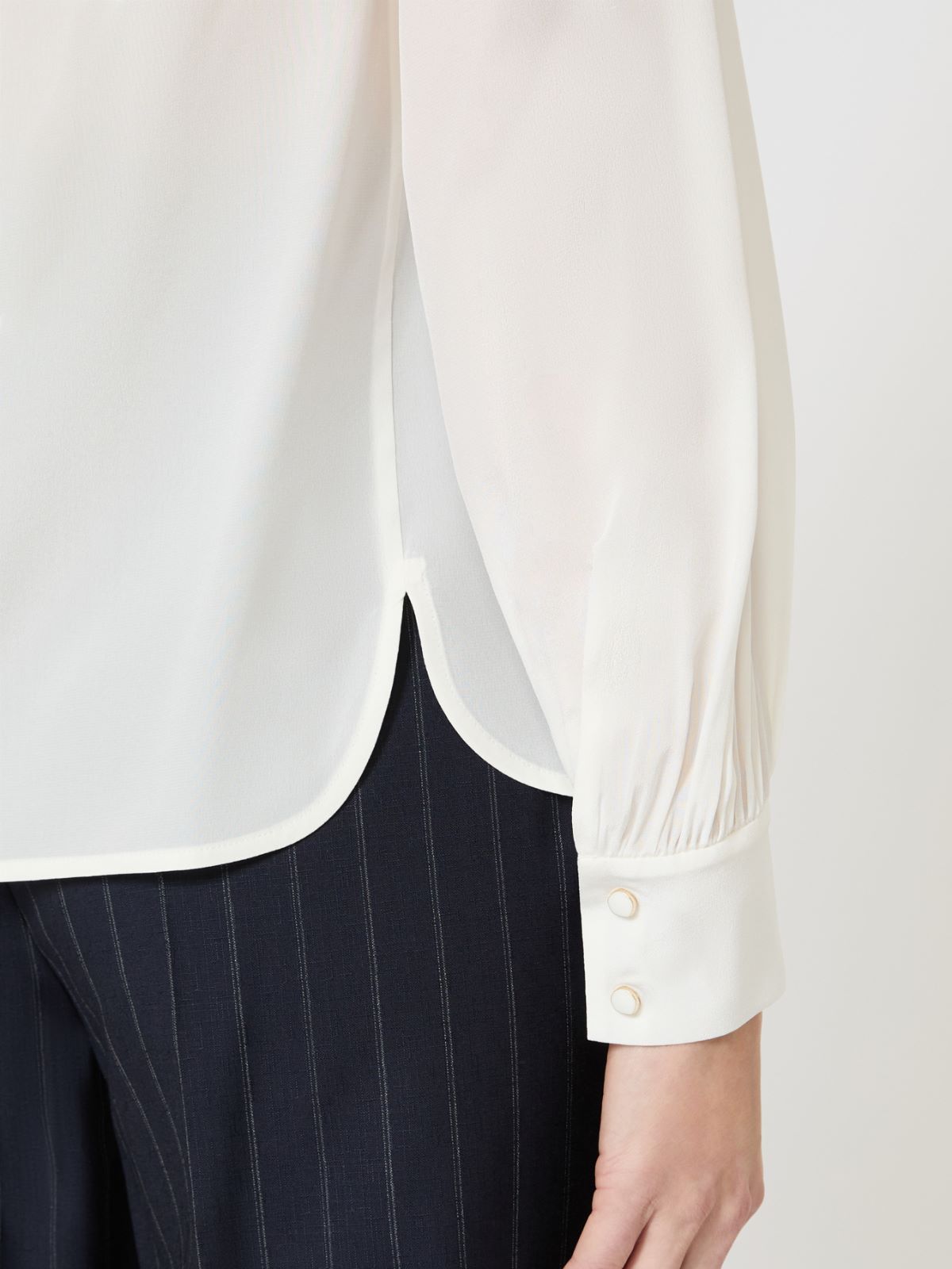 真丝圆领上衣 - 真丝 - Marina Rinaldi - 5