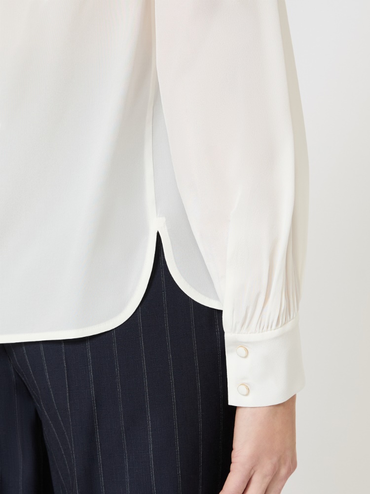 真丝圆领上衣 - 真丝 - Marina Rinaldi - 5