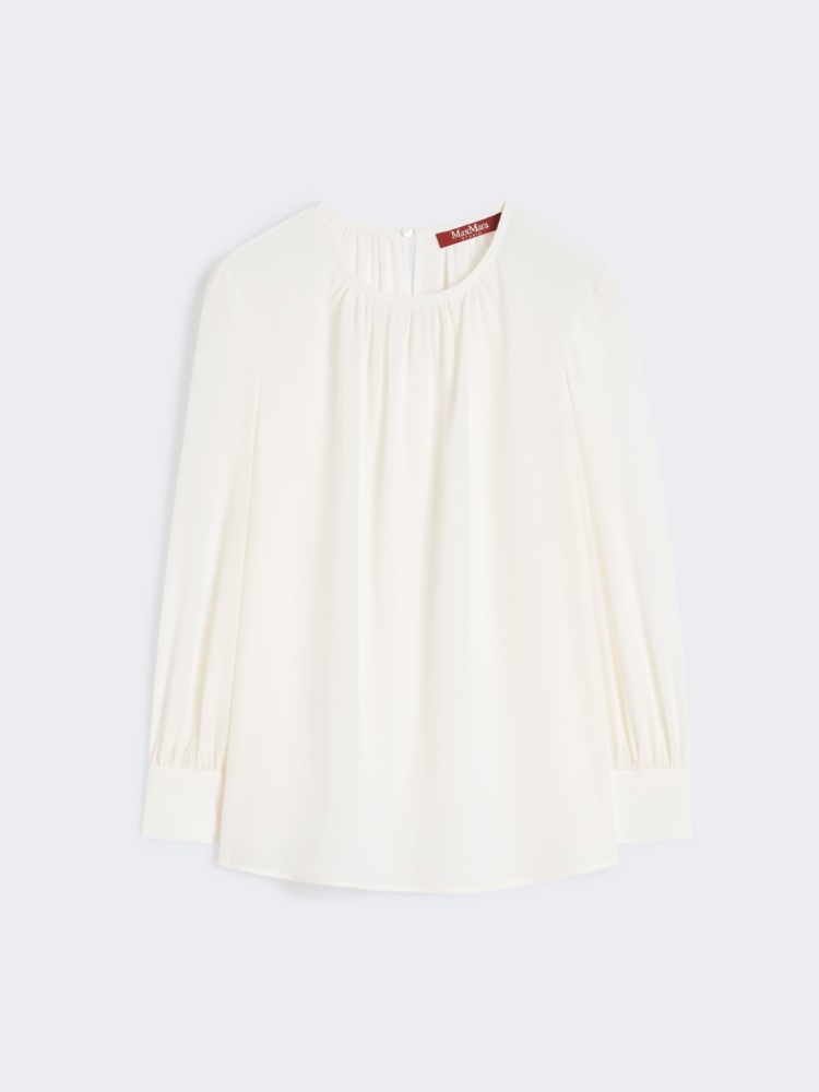 真丝圆领上衣 - 真丝 - Marina Rinaldi - 7