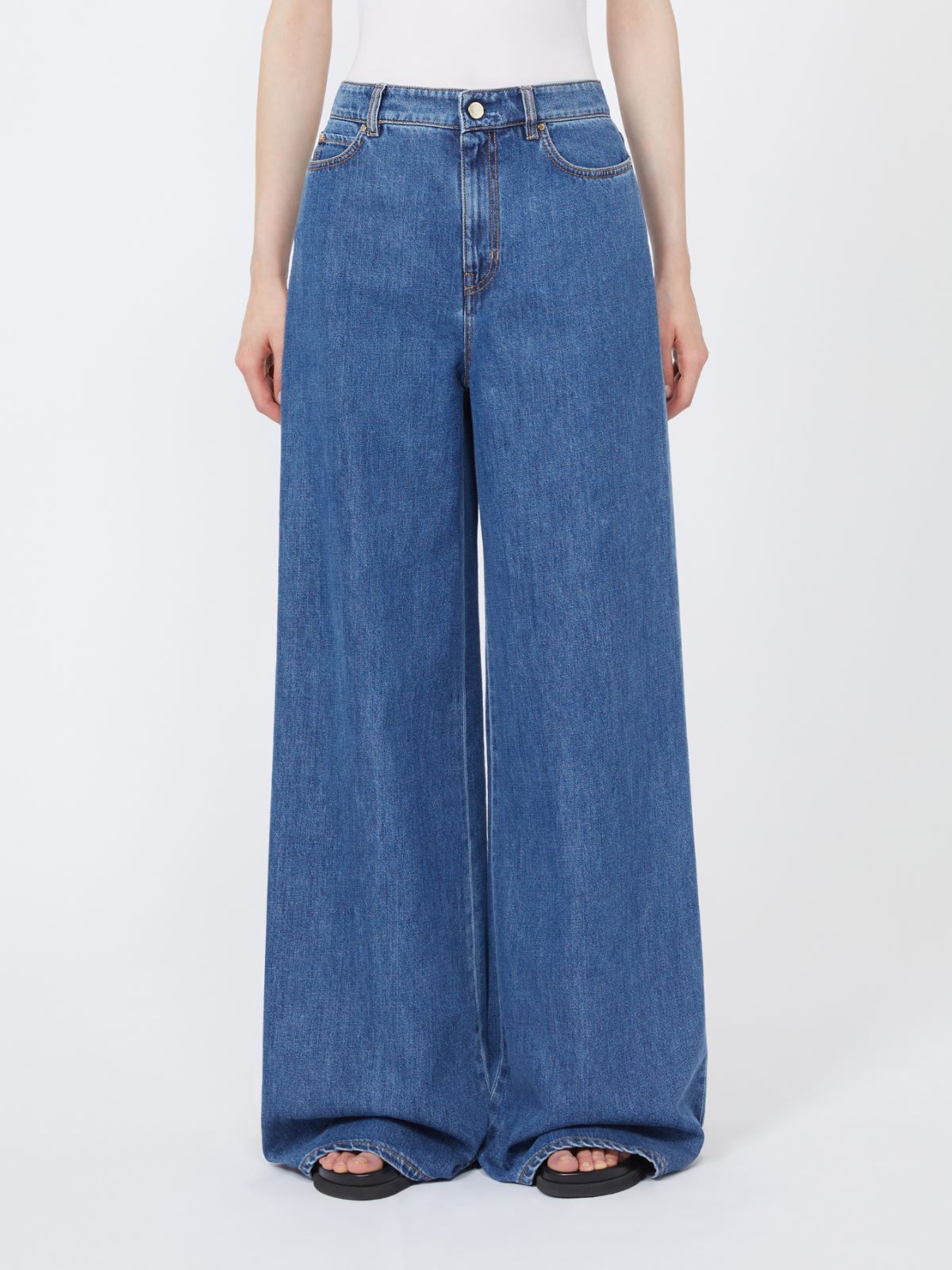 Straight-fit cotton denim jeans - 蓝色 - Marina Rinaldi - 2
