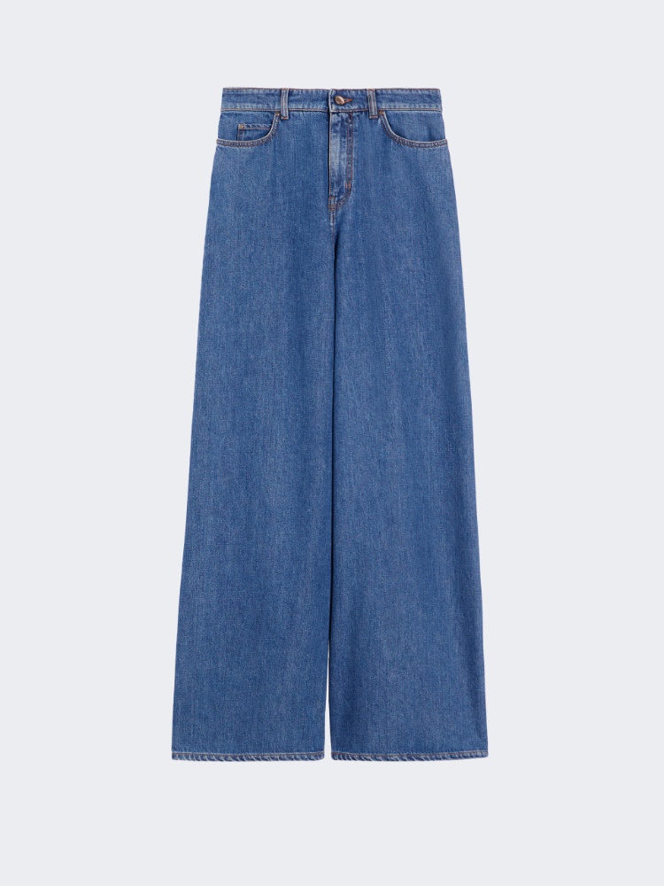 Straight-fit cotton denim jeans - 蓝色 - Marina Rinaldi - 7