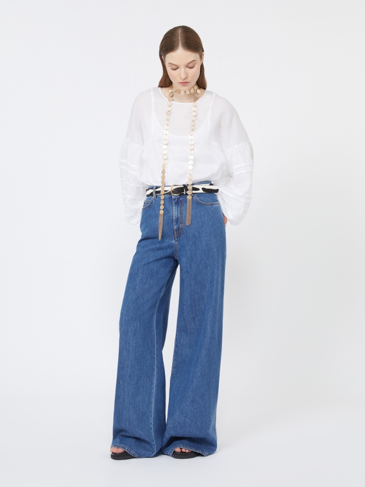 Straight-fit cotton denim jeans - 蓝色 - Marina Rinaldi - 2