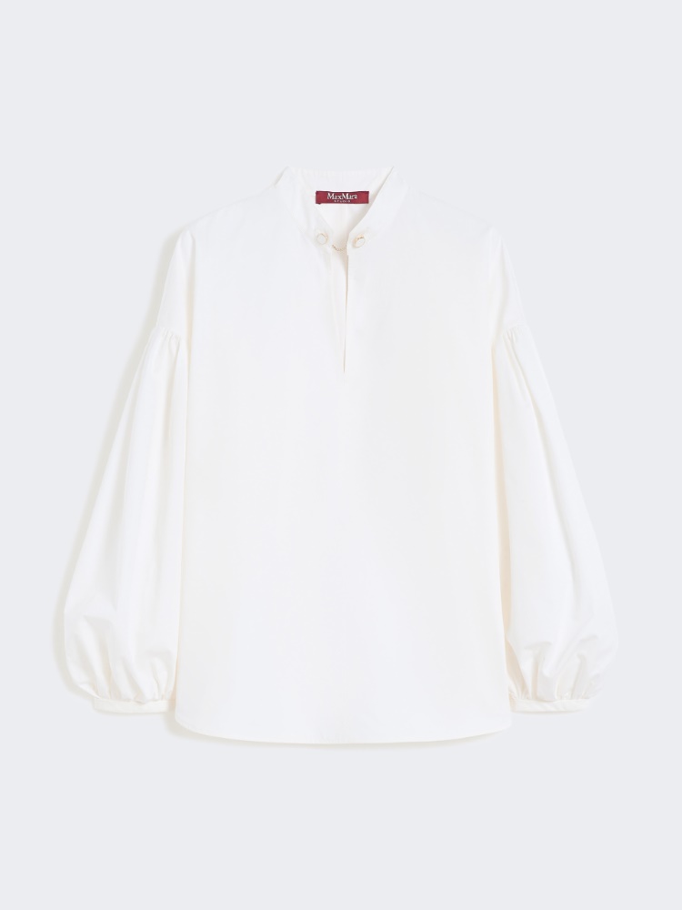 棉质箱型宽松衬衫 - 白色 - Marina Rinaldi - 7