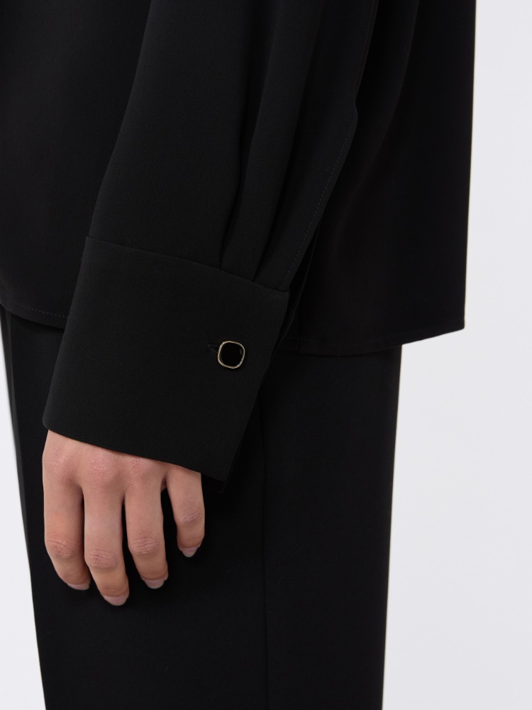 卡迪轻薄衬衫 - 黑色 - Marina Rinaldi - 5