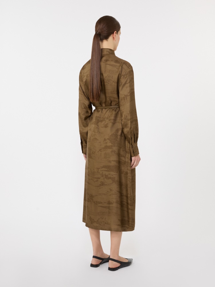 真丝印花连衣裙 - 绿色 - Marina Rinaldi - 3