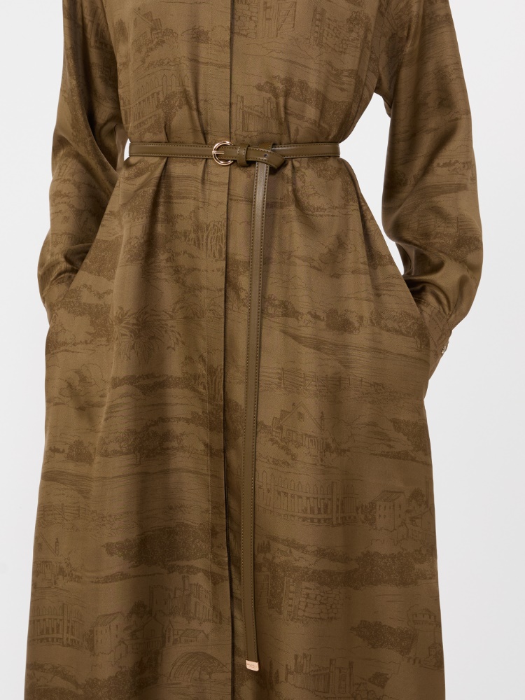 真丝印花连衣裙 - 绿色 - Marina Rinaldi - 4