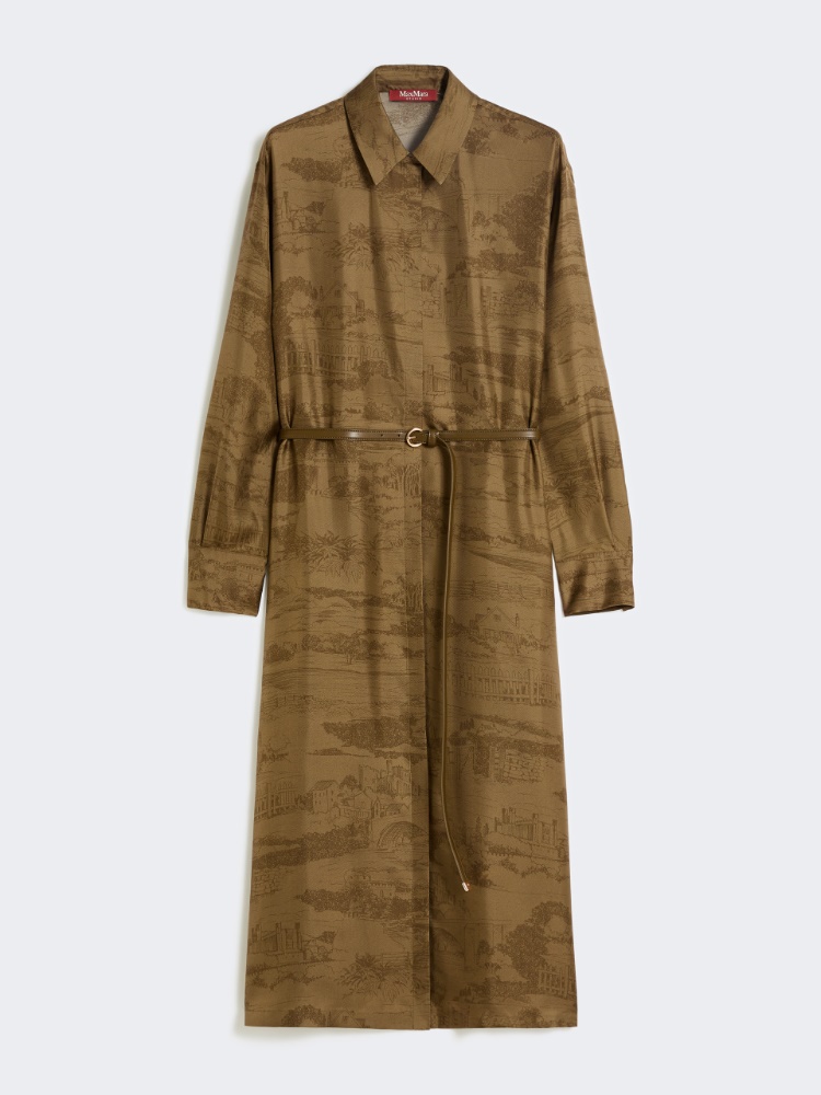 真丝印花连衣裙 - 绿色 - Marina Rinaldi - 6