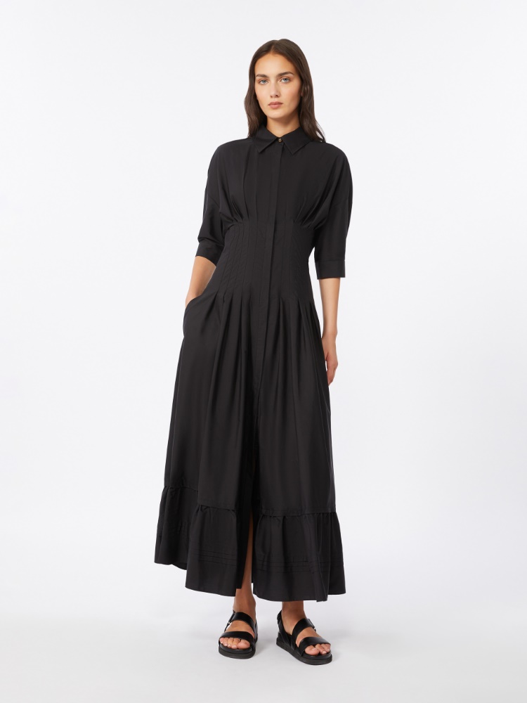 Cotton poplin dress - 黑色 - Marina Rinaldi - 2